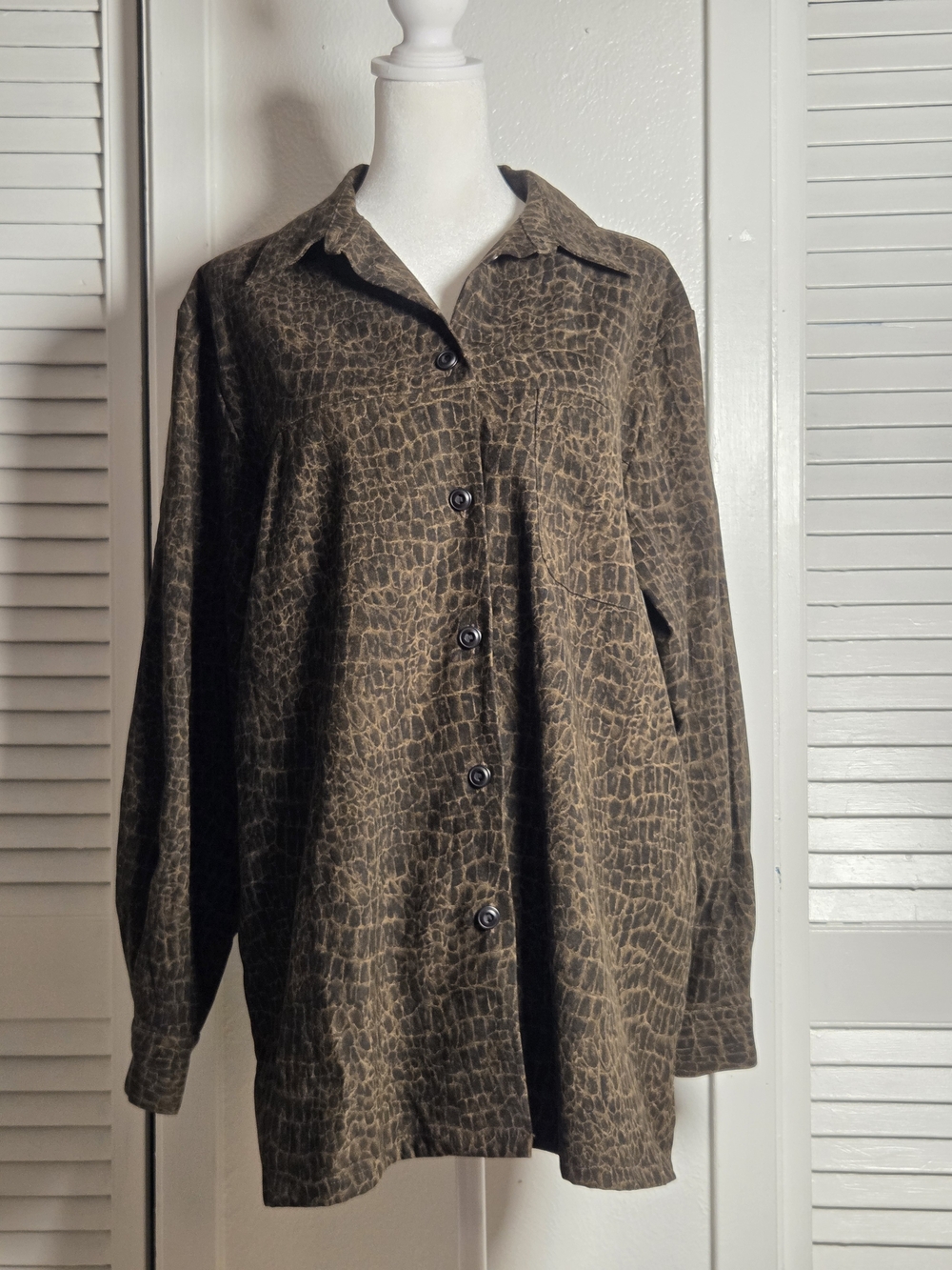 Sag Harbor Brown Textured Button-Front Jacket